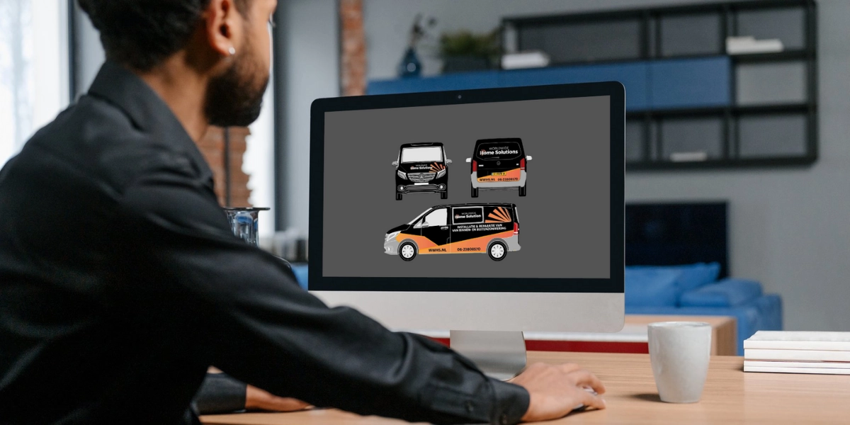 Belettering van een auto